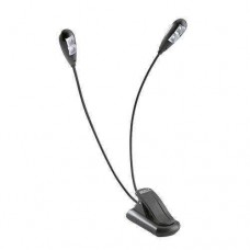 K&M Lessenaarverlichting Mighty Bright Xtra-flex 4 dubbel leds zwart 85650